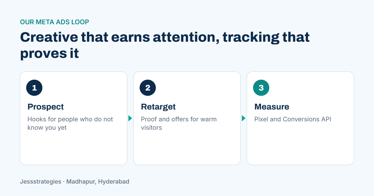 Meta Ads agency in Hyderabad: prospect, retarget and measure loop